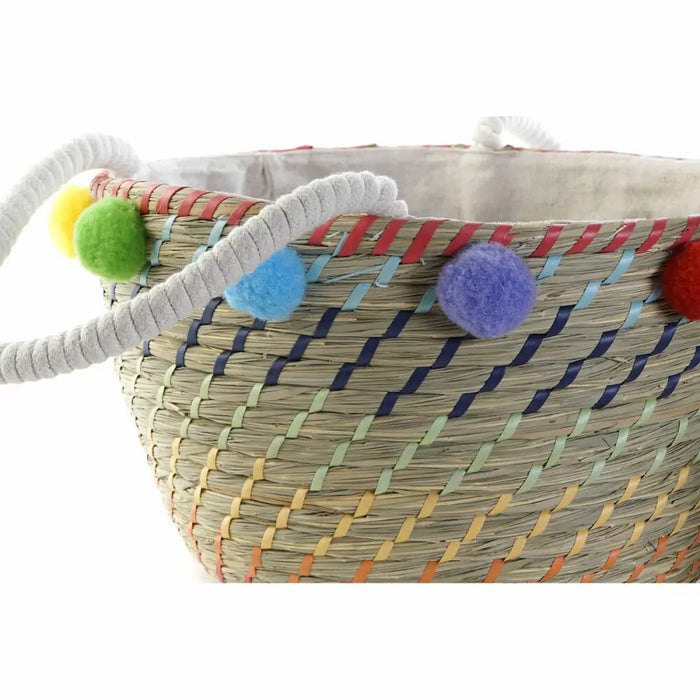 Basket set DKD Home Decor Pompoms Boho 57 x 45 x 42,5 cm - Аксесоари и кранчета<<<Баня<<<Дом Градина<<<BigBuy