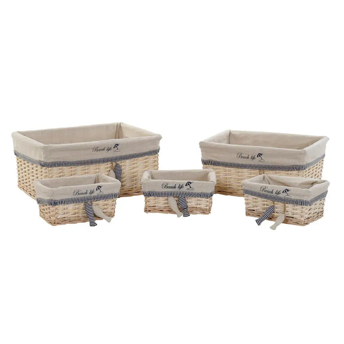 Basket set DKD Home Decor Spirals Mediterranean 48 x 38 x 13 cm - Баня<<<Дом Градина<<<BigBuy&&&Аксесоари и