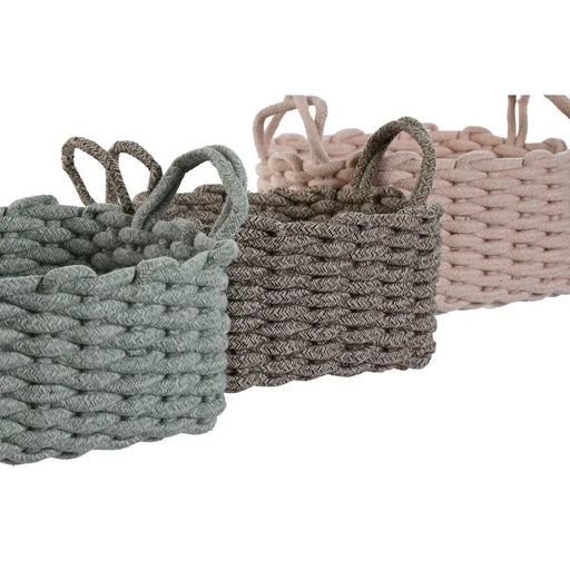 Basket set Home ESPRIT Rope 28 x 28 x 18 cm - Баня<<<Дом Градина<<<BigBuy&&&Аксесоари и кранчета<<<Баня<<<Дом