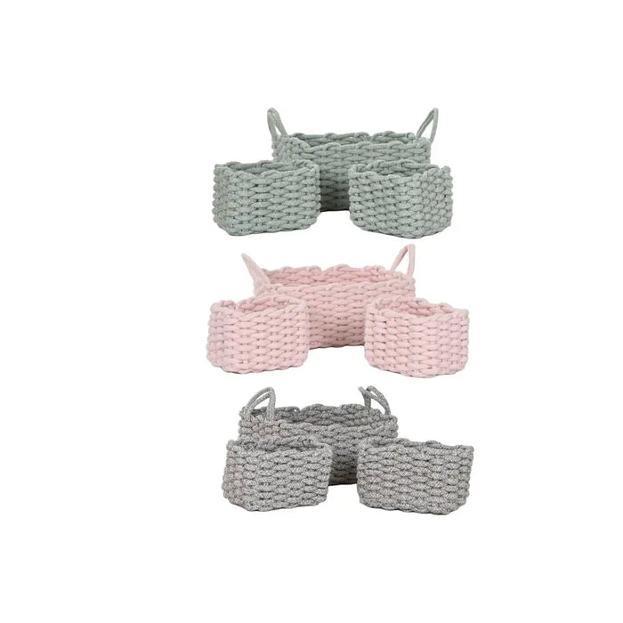 Basket set Home ESPRIT Rope 32 x 25 x 15 cm - Баня<<<Дом Градина<<<BigBuy&&&Аксесоари и кранчета<<<Баня<<<Дом
