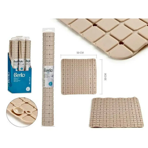 Bath rug Berilo Beige PVC 0,03 x 50 x 50 cm (6 Units) - Баня<<<Дом Градина<<<BigBuy&&&Завеси и килими<<<Баня<<<Дом