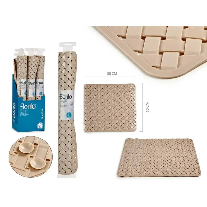 Bath rug Berilo Beige PVC 0,03 x 50 x 50 cm (6 Units) - Баня<<<Дом Градина<<<BigBuy&&&Завеси и килими<<<Баня<<<Дом