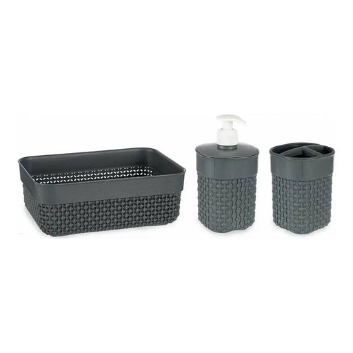 Bath Set Berilo Anthracite Plastic - Баня<<<Дом Градина<<<BigBuy&&&Аксесоари и кранчета<<<Баня<<<Дом Градина<<<BigBuy