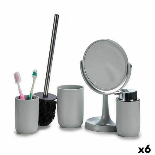 Bath Set Berilo Grey polypropylene 16,5 x 29,5 x 17 cm 4 Pieces (6 Units) - Баня<<<Дом Градина<<<BigBuy&&&Аксесоари и