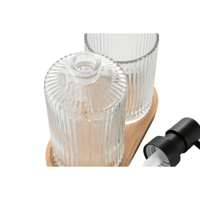 Bath Set Home ESPRIT Transparent Natural Bamboo Crystal Modern 3 Pieces - Баня<<<Дом Градина<<<BigBuy&&&Аксесоари и