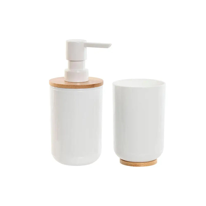 Bath Set Home ESPRIT White Natural Bamboo polystyrene 7 x 7 x 16 cm - Баня<<<Дом Градина<<<BigBuy&&&Аксесоари и