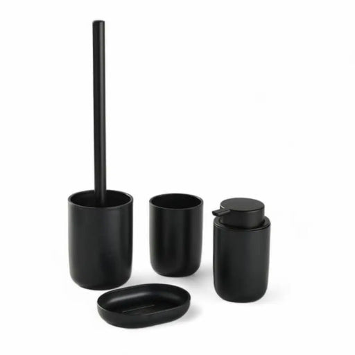 Bath Set TODAY HOY Black Plastic Modern 4 Pieces (4 Units) - Баня<<<Дом Градина<<<BigBuy&&&Аксесоари и