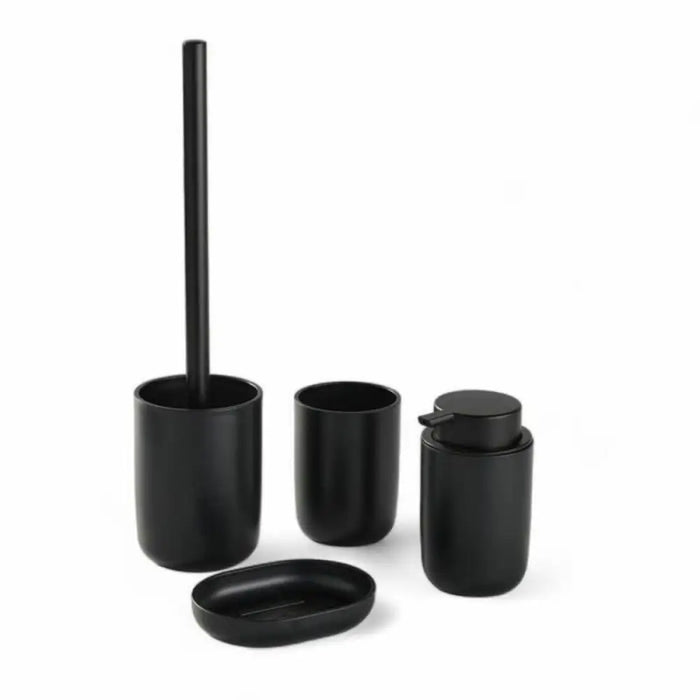 Bath Set TODAY HOY Black Plastic Modern 4 Pieces (4 Units) - Баня<<<Дом Градина<<<BigBuy&&&Аксесоари и