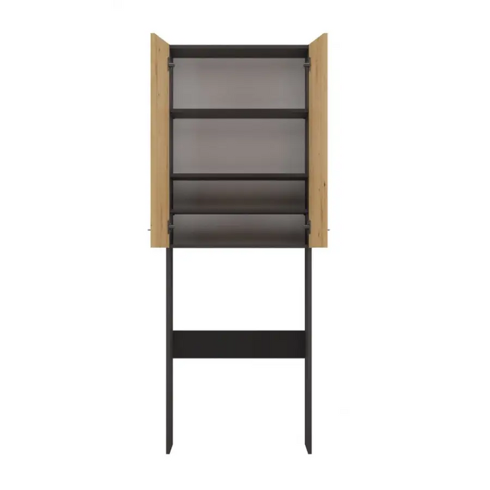 Bathroom cabinet POLA DD 64x30xH180 anthracite/artisan - Bathroom shelvesMLA-REG<<<Bathroom furnitureMLA<<<ActionPL