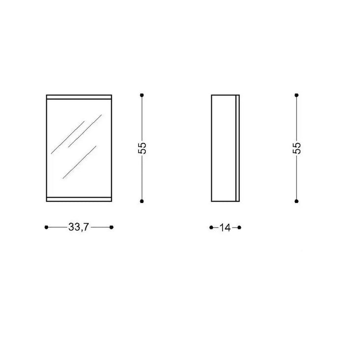 BATHROOM CABINET WITH MIRROR HEIGHT LUNA 40 - Мебели<<<Мебели и огледала за баня<<<Баня<<<Praktiker&&&Мебели за