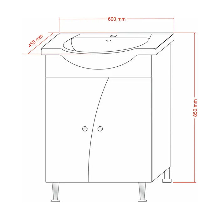BATHROOM CABINET WITH WASHBASIN GERA FLORENCE 60 - Мебели<<<Мебели и огледала за баня<<<Баня<<<Praktiker