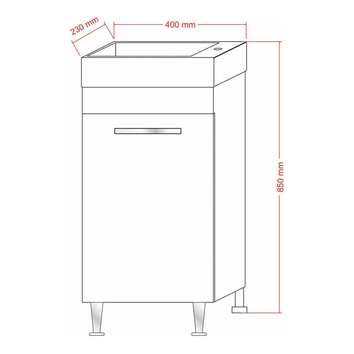 BATHROOM CABINET WITH WASHBASIN GERA VANESSA 40 - Мебели<<<Мебели и огледала за баня<<<Баня<<<Praktiker