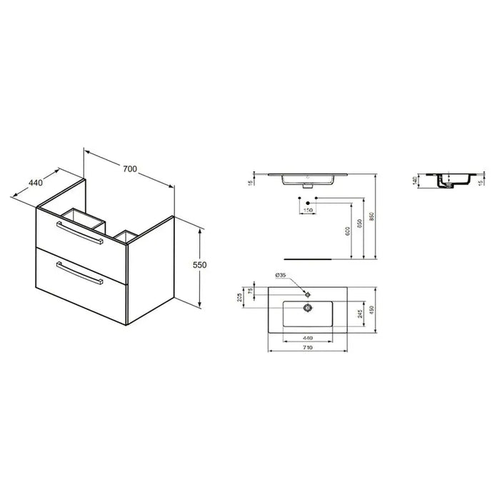 BATHROOM CABINET WITH WASHBASIN IDEALSTANDARD EUROVIT - Мебели<<<Мебели и огледала за баня<<<Баня<<<Praktiker