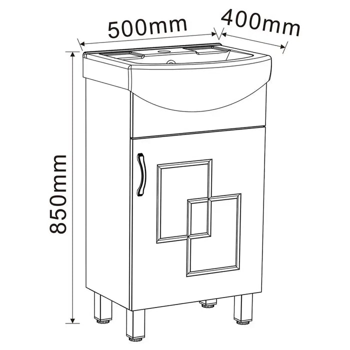 BATHROOM CABINET WITH WASHBASIN INTER CERAMIC EVORA - Мебели<<<Мебели и огледала за баня<<<Баня<<<Praktiker