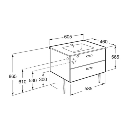 BATHROOM CABINET WITH WASHBASIN ROCA VICTORIA - Мебели<<<Мебели и огледала за баня<<<Баня<<<Praktiker&&&Мебели за