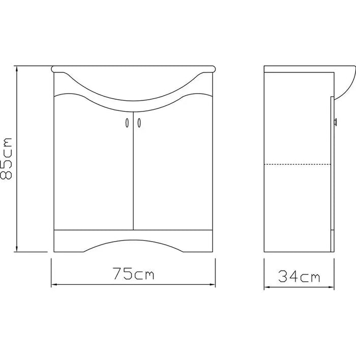 BATHROOM CABINET WITH WASHBASIN VICARD ELEKTRA - Мебели<<<Мебели и огледала за баня<<<Баня<<<Praktiker&&&Мебели за