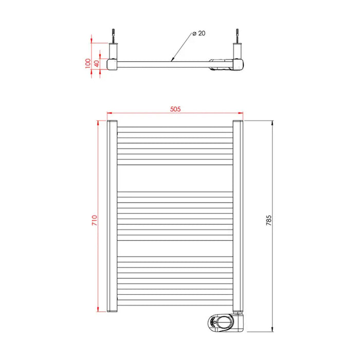 BATHROOM LINER ELECTRIC TEDAN NOOR BLACK 500 - Лири за баня<<<Отопление за баня<<<Баня<<<Praktiker&&&Лири за