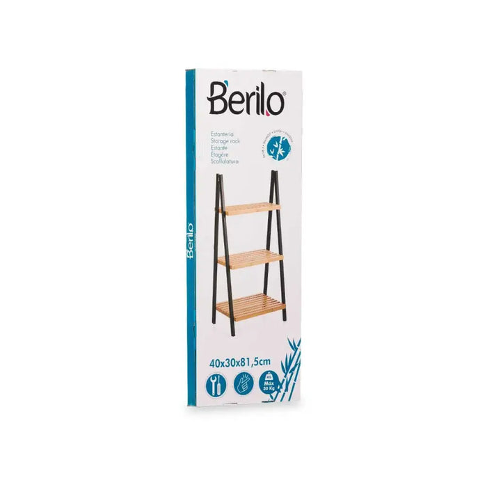 Bathroom Shelves Berilo Black Natural 40,3 x 81,5 x 30 cm - Баня<<<Дом Градина<<<BigBuy&&&Аксесоари и