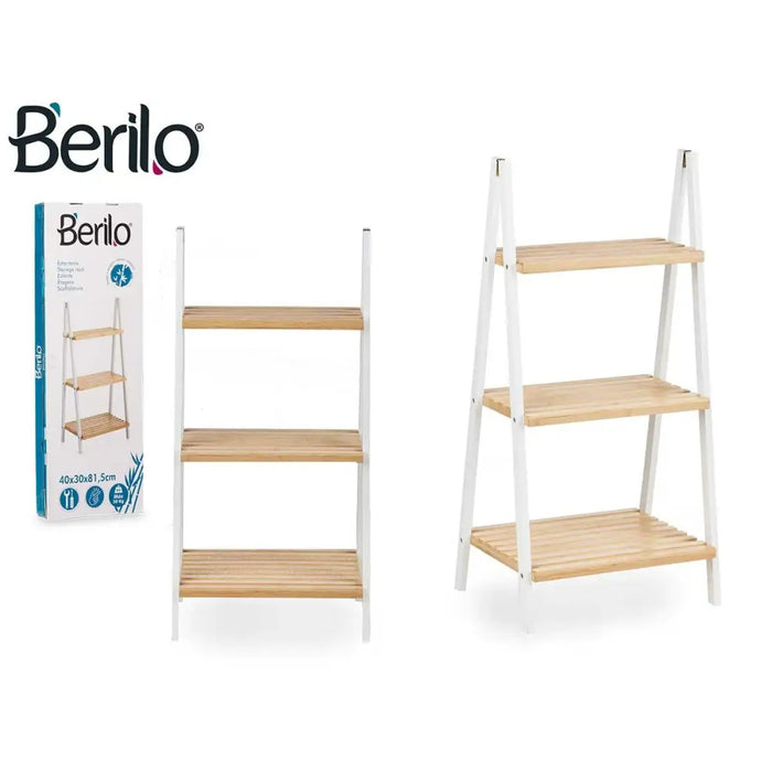 Bathroom Shelves Berilo White Natural 40,3 x 81,5 x 30 cm - Баня<<<Дом Градина<<<BigBuy&&&Аксесоари и