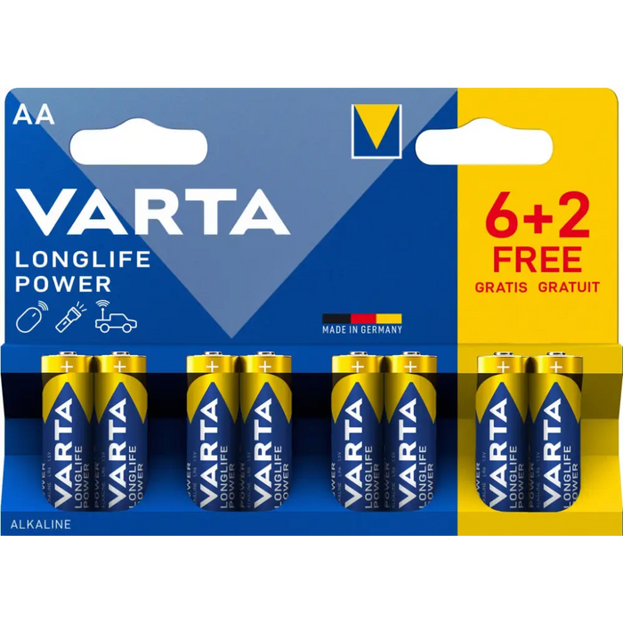 Batteries Varta LONGLIFE POWER AA BLI 8 (6 + 2) - Батерии<<<Аксесоари за