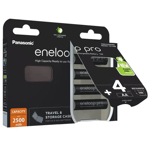 BATTERY BOX + 4 PCS. BATTERIES PRO BLACK CASE AA UP TO 2500 4BP ENELOOP - Батерии<<<Батерии и зарядни