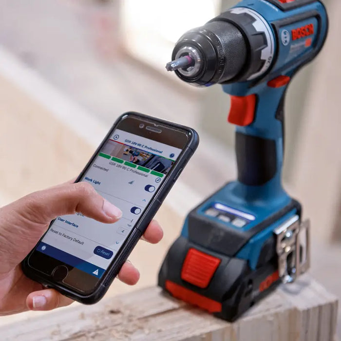 BATTERY BRUSHLESS DRILL BOSCH PROFESSIONAL GSR 18V-90 18 V 64.00 nm NUMBER OF BATTERIES 2 2.00 Ah SUITCASE