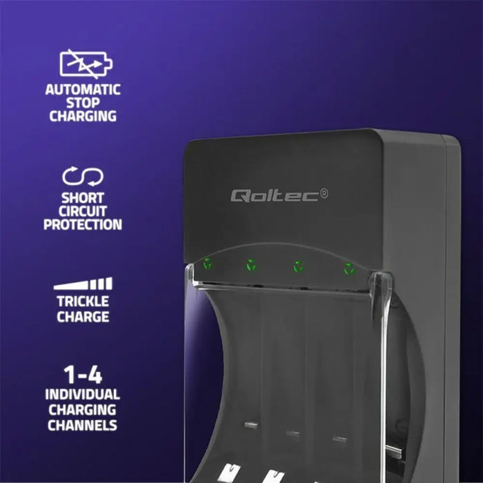 Battery charger Qoltec 50653 - Зарядни за Батерии<<<Електроника Батерии<<<Компютри| Електроника<<<BigBuy&&&Battery
