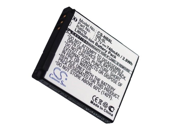 Battery for camera CANON PowerShot A3000 NB8L LiIon 3.7V 740mAh CAMERON SINO - Батерии за фотоапарати и
