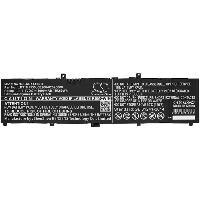 Battery for laptop ASUS UX310 UX410A B31N1535 CS-AUX410NB 11.1V 4400mAh CAMERON SINO - Батерии за лаптопи<<<Батерии и