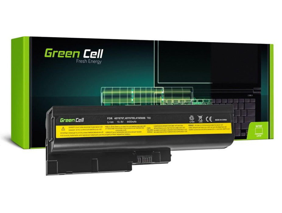 Battery for laptop GREEN CELL IBM Lenovo ThinkPad T60 T61 R60 R61 10.8V 4400mAh - Батерии за лаптопи<<<Батерии и