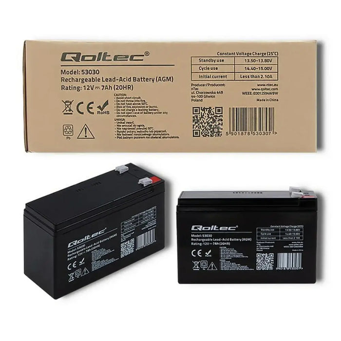 Battery for Uninterruptible Power Supply System UPS Qoltec 53031 9 Ah 12 V - SAI<<<Електроника Периферни и резервни