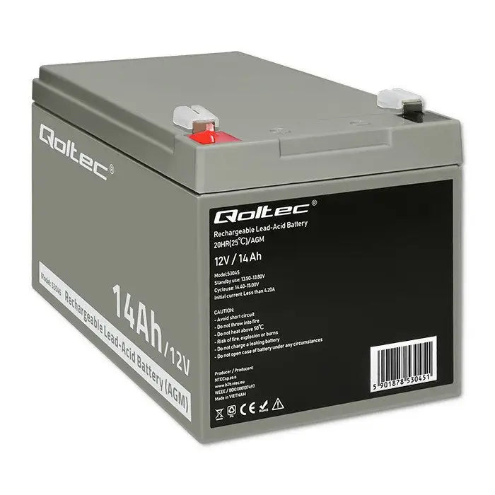Battery for Uninterruptible Power Supply System UPS Qoltec 53045 14000 mAh 12 V - BatteriesZSI-AKU<<<Emergency power