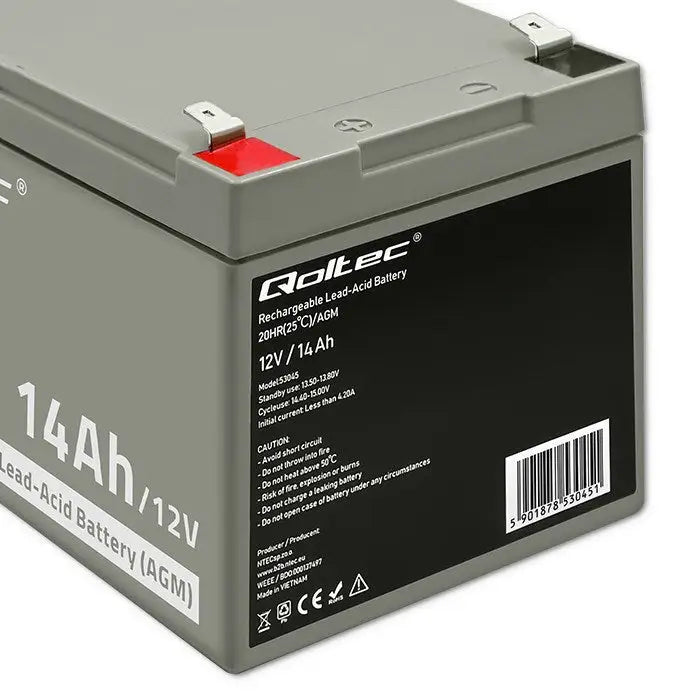 Battery for Uninterruptible Power Supply System UPS Qoltec 53045 14000 mAh 12 V - BatteriesZSI-AKU<<<Emergency power