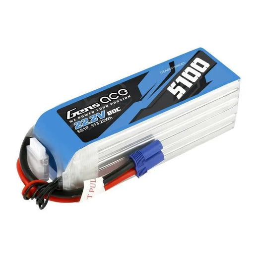 Battery GensAce 5100mAh 22.2V 80C 6S1P EC5 - Lithium and NiMH<<<Batteries<<<RC models<<<InnproXML
