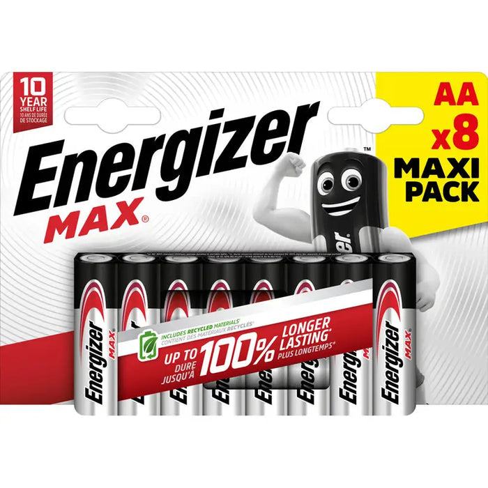 BATTERY MAX AA 1.5V 8 NUMBERS ENERGIZER MAX - Батерии<<<Батерии и фенери<<<Осветление<<<Praktiker&&&Алкални