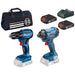 BATTERY SET BOSCH PROFESSIONAL GSR 185 + GDR180 18 V NUMBER OF BATTERIES 2 2.00 Ah - Акумулаторни