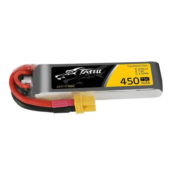 Battery Tattu 450mAh 7.4V 75C 2S1P Long XT30 - Lithium and NiMH<<<Batteries<<<RC models<<<InnproXML