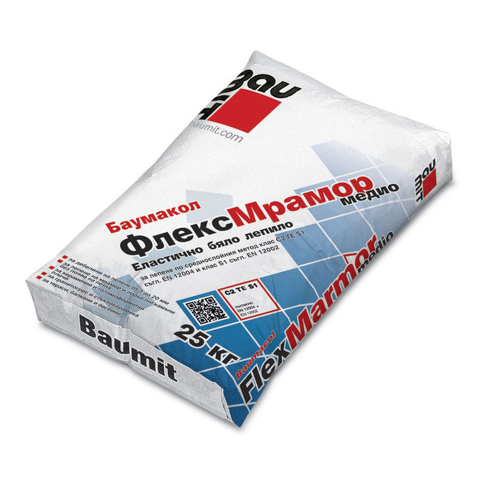 TILE ADHESIVE BAUMIT BAUMACOL FLEXMARMOR WHITE