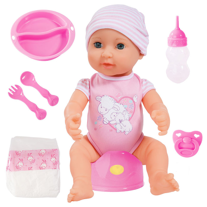 Wetting doll Bayer - Piccolina, with potty, 40 cm