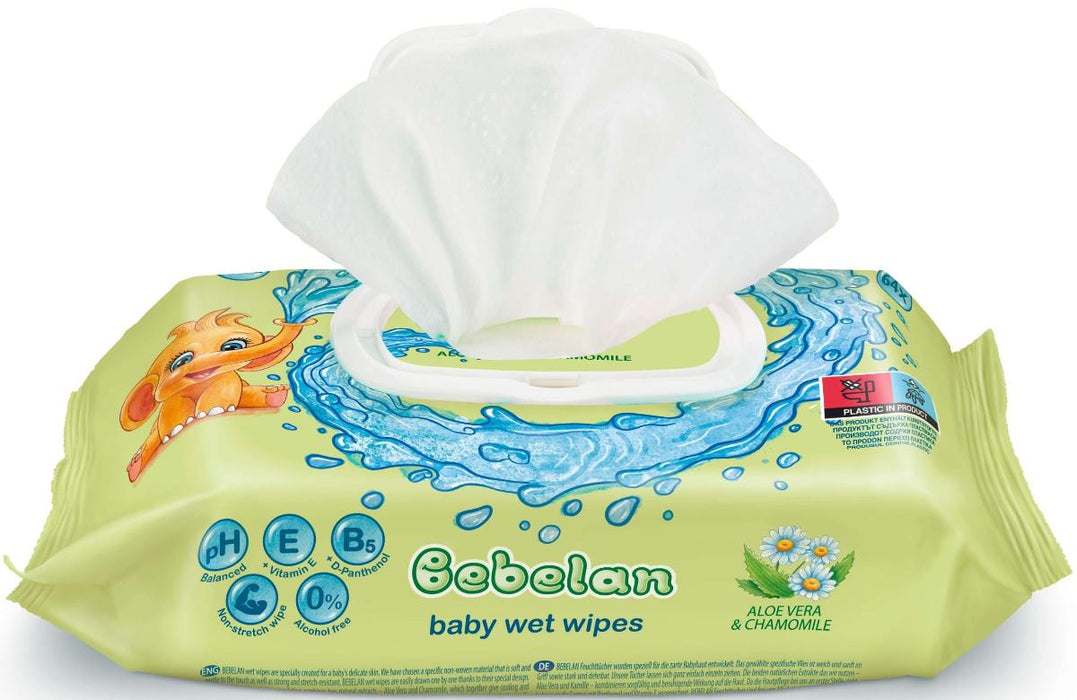 CHAMOMILE AND ALOE WET TOWELS 64 PCS BEBELAN