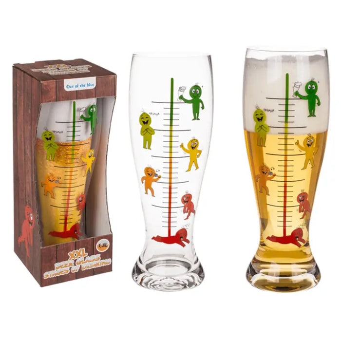BEER GLASS XXL STAGES OF DRINKING 1300 ML OUT OF THE BLUE - Сервизи чаши и чинии<<<Домашни потреби<<<Кухня<<<Praktiker