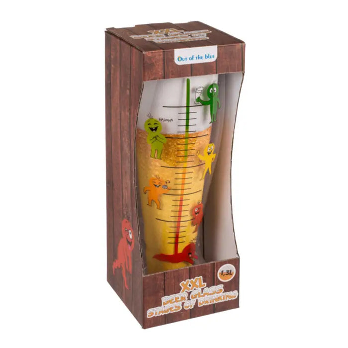 BEER GLASS XXL STAGES OF DRINKING 1300 ML OUT OF THE BLUE - Сервизи чаши и чинии<<<Домашни потреби<<<Кухня<<<Praktiker