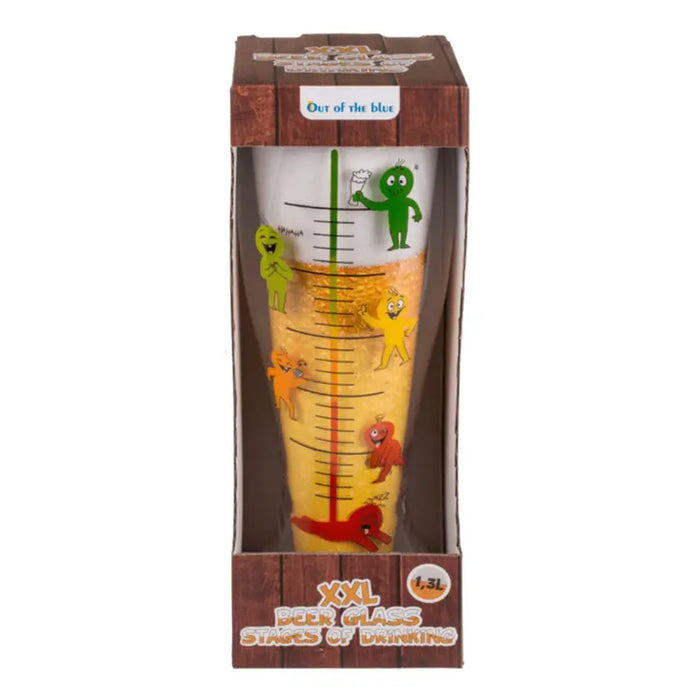 BEER GLASS XXL STAGES OF DRINKING 1300 ML OUT OF THE BLUE - Сервизи чаши и чинии<<<Домашни потреби<<<Кухня<<<Praktiker