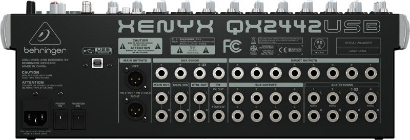 Behringer QX2442USB audio mixer 24 channels