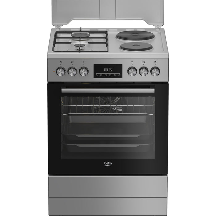 Combined stove BEKO FBE 64320 SDN/GAS A, 2 GAS AND 2 ELECTRIC, IGNITION BUTTON, ELECTRONIC TIMER