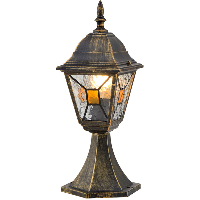 STANDING GARDEN LANTERN 60W E27 IP44 GOLD PATINA BELIGHT