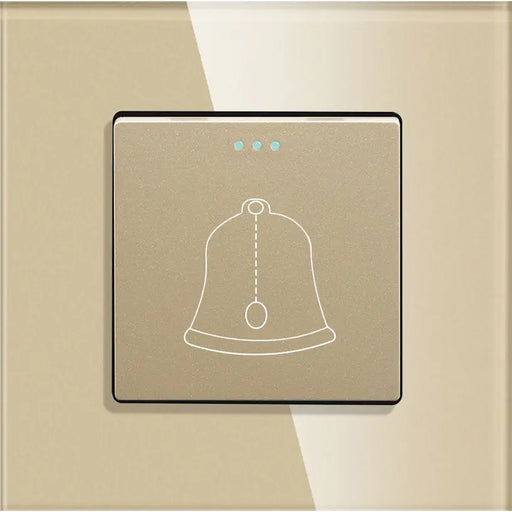 BELL BUTTON FRAME GLASS GOLD LUXON - Ключове и контакти<<<Електроматериали<<<Praktiker&&&Ключове и