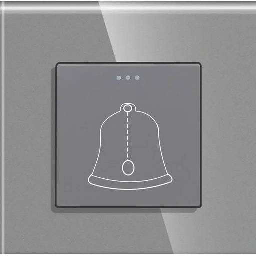 BELL BUTTON FRAME GLASS GRAY LUXON - Ключове и контакти<<<Електроматериали<<<Praktiker&&&Ключове и