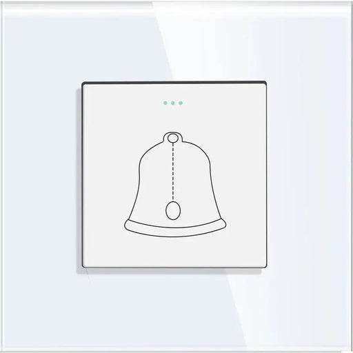 BELL BUTTON FRAME GLASS WHITE LUXON - Ключове и контакти<<<Електроматериали<<<Praktiker&&&Ключове и