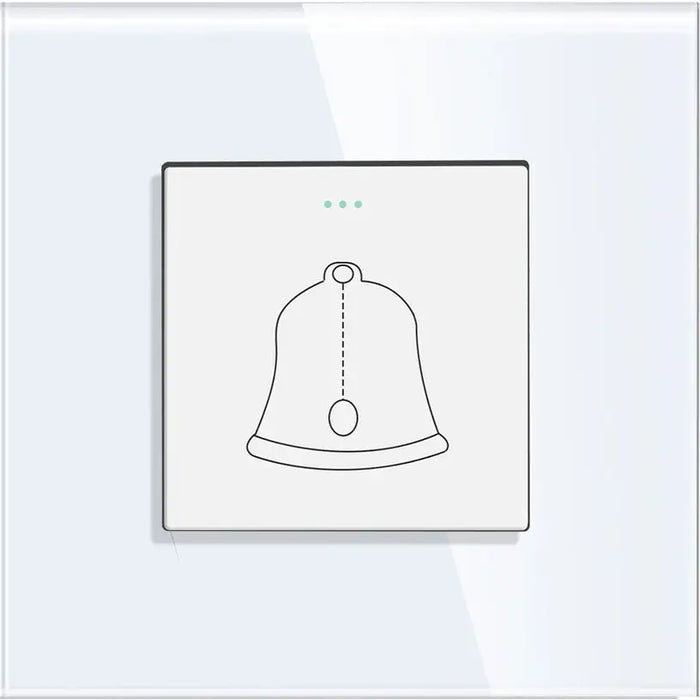 BELL BUTTON FRAME GLASS WHITE LUXON - Ключове и контакти<<<Електроматериали<<<Praktiker&&&Ключове и